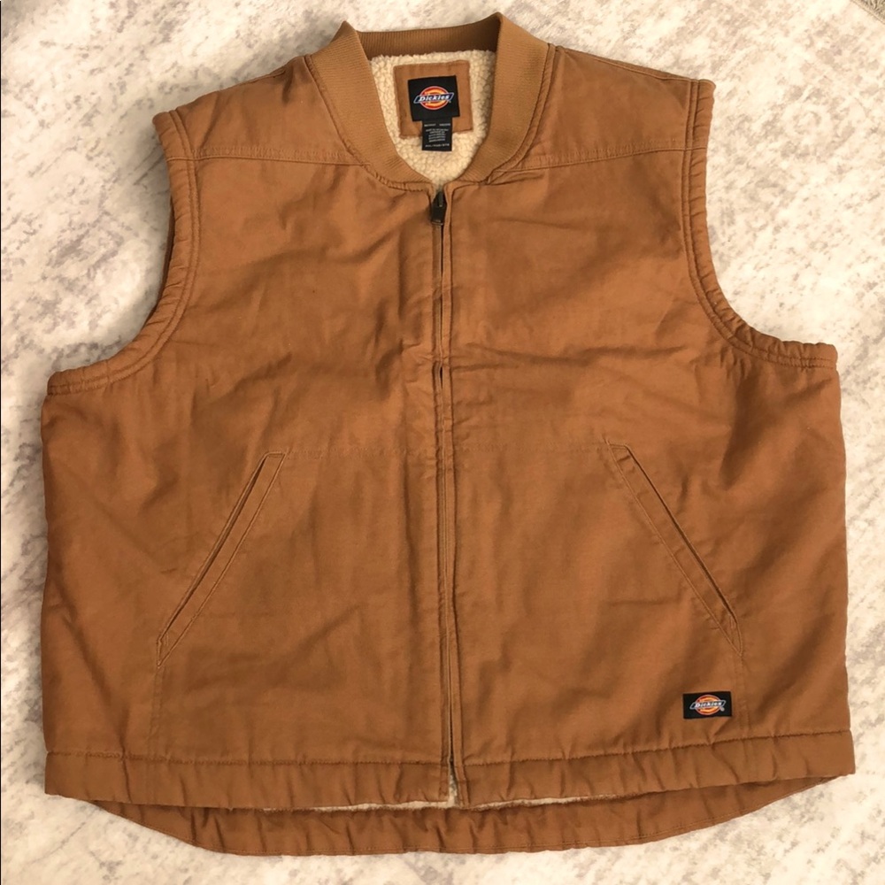 Dickies Brown Sherpa-Lined Men's Work Vest